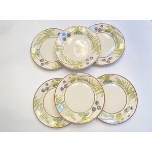 VILLEROY & BOCH Forsa Fern & Berries set of 6 Porcelain Bread Plates Germany
